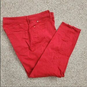 Warp + Weft JFK Skinny Jeans | Red | Size 16x28